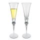 The elegant champagne toasting flutes with silver accents - set 2-6 ounces each