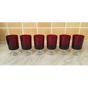 Retro, vintage small red glass, white wine, wine glass, dessert wine