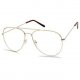 Oversize Round Double Bar Clear Lens Metal Aviator Plastic Cross Bar Glasses