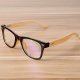 Fashion bamboo frame clear lens glasses, black framed glasses blue