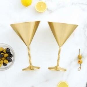 Gold brushed stainless steel cocktail glass