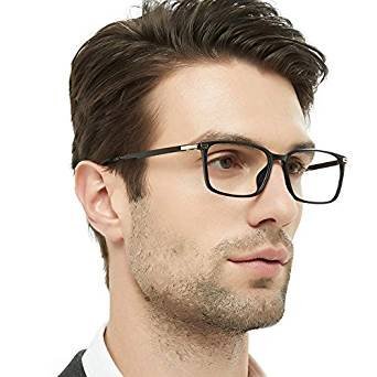 Male rectangle / square box with a transparent fashion eyewear lens