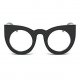 Cat thick round lens frame sunglasses