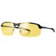 Rimless Polarized Night Vision Driving Glasses Goggles with Yellow Lens