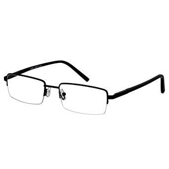 Rectangle Black Reading Glasses Half Rim Spring Hinges