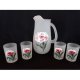 Glass juice glass set hand drawn flower