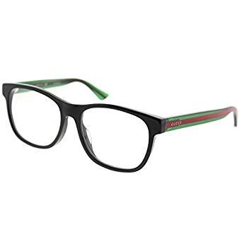 Asian Fit Black Plastic Square Eyeglasses 55mm