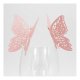 Butterfly paper card for wedding white wine