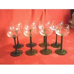 Green stem wine glass home water glass