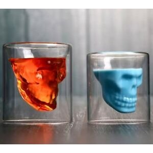 Creative small wine glass 3D skull form 0.85Oz wine glass