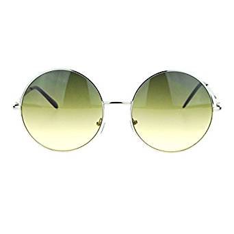 Hippie Retro Groovy Gradient Oversize Circle Lens Round Lennon Sunglasses