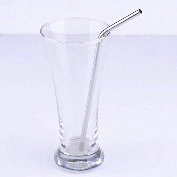 Straight stainless steel straws Set 2 + 2 + 1 kinds of curved brush juice milk soup