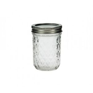 Storage glass jar with plaid pattern, kitchen decoration, candle making 235Ml