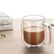 350ML transparent double insulated glass mugs hot cup drinking cup