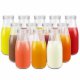 Transparent glass milk bottle tinplate lid drink container glassware