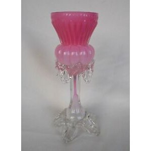 Vintage hand blowing pink and clear glass