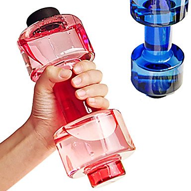 Personalized convenient exercise dumbbell cup bottle leakproof plastic cups in a sealed bottle convenience Fitness