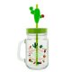 Trendy Cactus Glass, Assorted Design Green 10.5 X 13cm