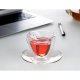 Tea, coffee cup set, heat-resistant glass heart-shaped coffee cup