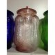 Pink Depression Glass Style Jar Design Flower Pot