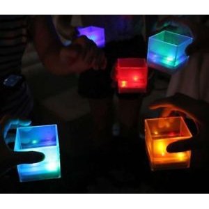 Creative beer mug Colorful water induction led night light matte copper