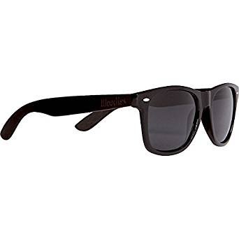 Ebony Wood Wayfarer Sunglasses with Black Polarized Lenses for Men or Women