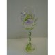 Floral flower purple green white wine glass hand drawn grapes