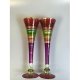 Hand painted champagne flute glass red blue green purple