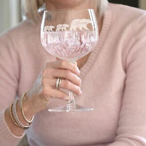 Crystal cut personalized wine glass