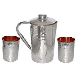 Steel and copper kettle water cup flat bottom cup pot capacity 1750 ml