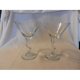 Transparent martini glass with curved stems, 6.5" high