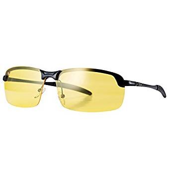 Rimless Polarized Night Vision Driving Glasses Goggles with Yellow Lens