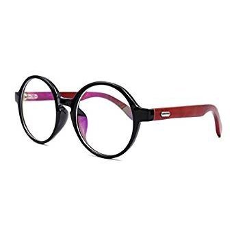 Wooden old clear lens eyeglasses frames circular fashion circle 48 mm