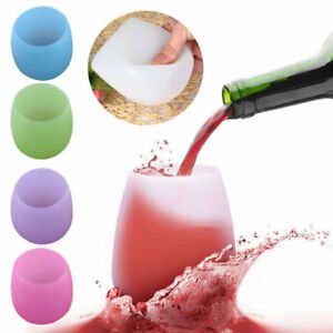 Unbreakable silicone rubber wine glass beer mug stemless Outdoor Security