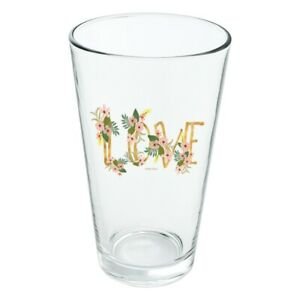 Love and flower novelty 16 ounce pint glass