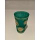 Green foam handmade ornate tea glass