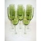 Champagne glass 8 retro green beautiful flute 8OZ