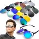 Fashion polarized sunglasses clip fishing at night driving mirror UV400 Black + Gray