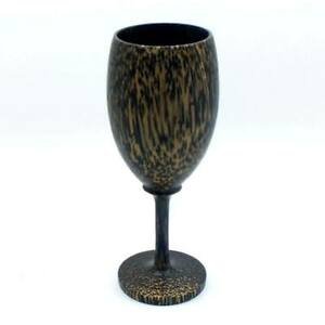 15 cm wooden wine glass crafts hand-carved palm wood brown