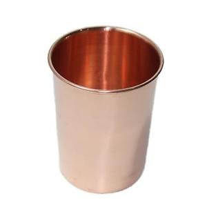 Handmade pure copper glass flat bottom cup water India capacity 10 ounces