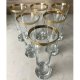 Elegant drinking wine water 7 inch tall glass with gold trim