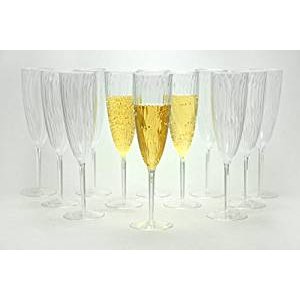 Senior champagne goblet six ounces of hard clear plastic disposable cups, Value Pack