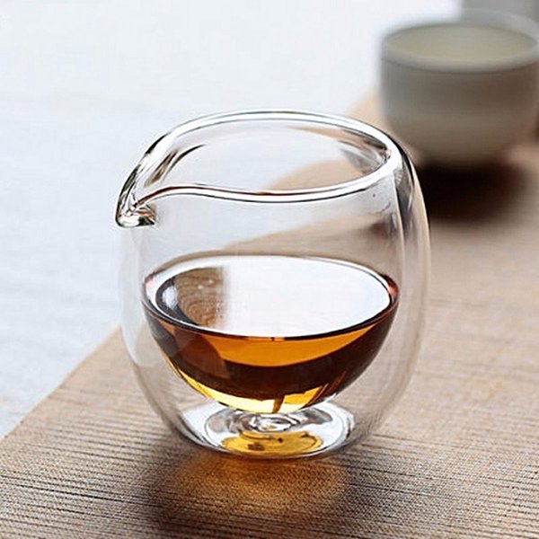 High temperature glass cup double cup serving cup against hot drink with