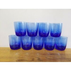 Retro Glass Drinking Wine Drinking Daily Water Cup Cobalt Blue 4"