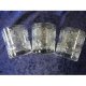 Retro vintage etched grapes and cut glass cups