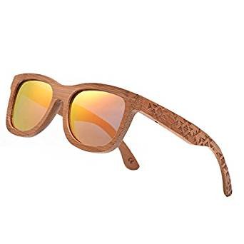 Bamboo Wood Polarized Sunglasses For Men & Women -Temple Carved Collection