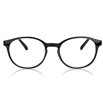 In the ornate style oval transparent frame reading glasses and litigation eyes