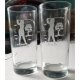 Drink Glass White Etching Novelty 160 oz Glass