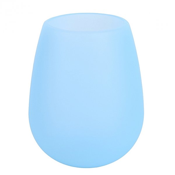 Silicone glass shatterproof glass indestructible foldable camping barbecue picnic party travel mug Color: blue