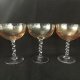 Amber champagne glass saucer with twisted stems